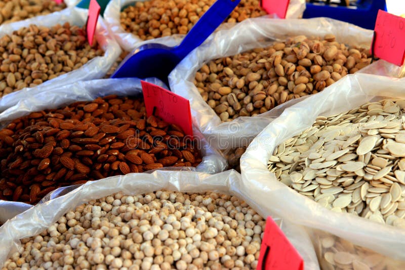 Seeds almonds & pistachios traditional market