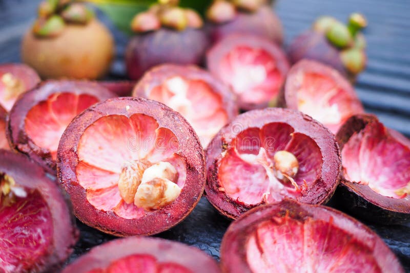 Seeds and Outer Shells or Rinds of the Mangosteen Fruit or Queen of