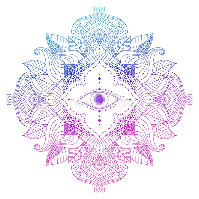 Seeing eye in mandala