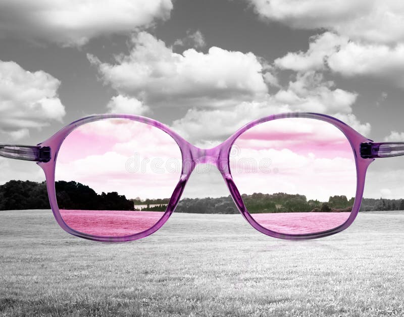 Seeing The World Through Rose Colored Glasses Stock Image Image Of Illusion Optician 239475715