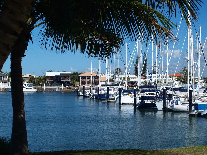 Seejachthafenszene Mooloolaba stockbild Seejachthafenszene Mooloolaba stockbild
