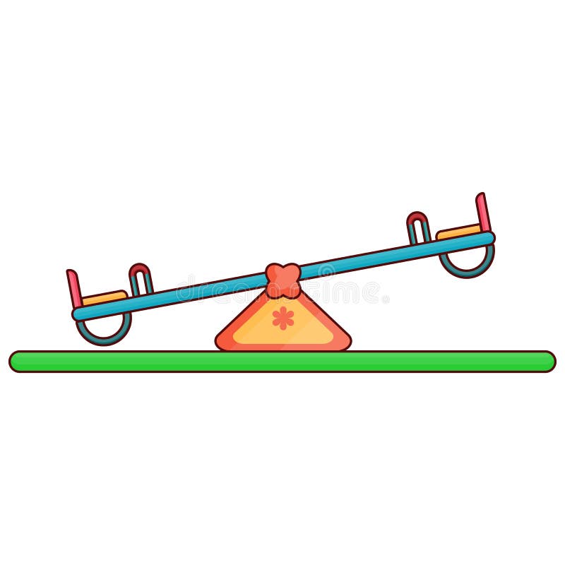 Seesaw on a Playground Icon, Outline Style Stock Vector - Illustration ...