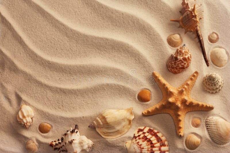 Seeshells mit Sand stockfoto Seeshells mit Sand stockfoto