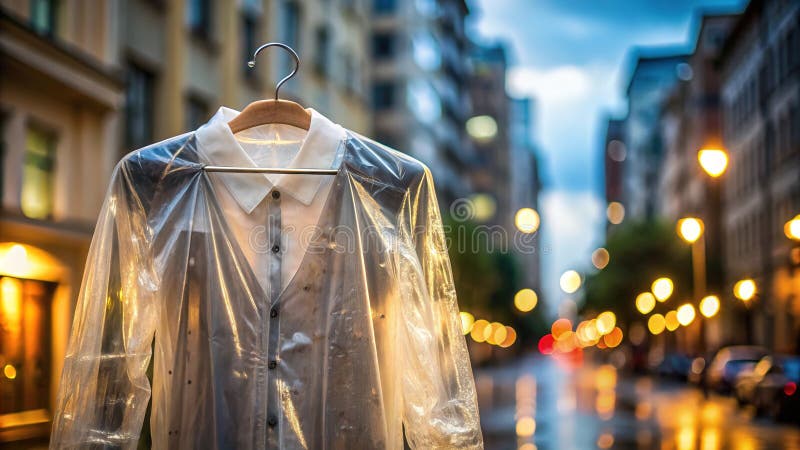 Seethrough rain jacket stylowe, wodoodporne i pakowalne ubrania na zewnątrz na deszczowe dni i miejskie przygody royalty ilustracja