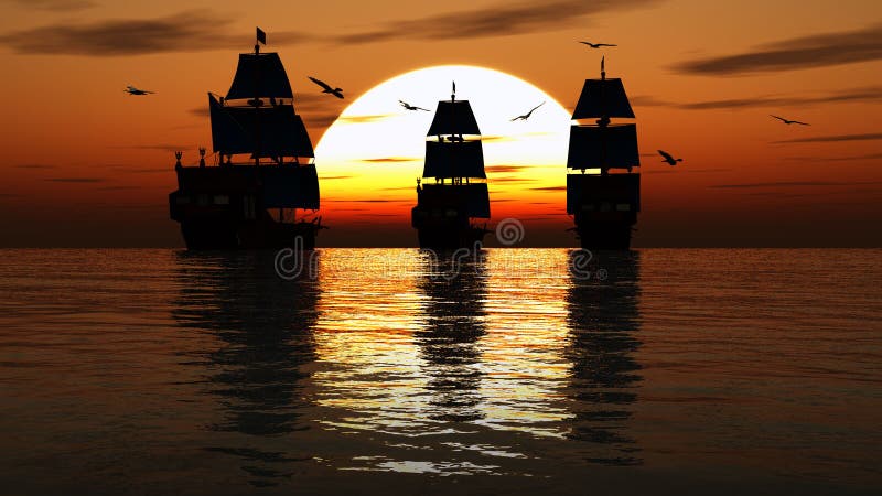 Segelboote gegen eine schöne Landschaft lizenzfreie abbildung Segelboote gegen eine schöne Landschaft lizenzfreie abbildung