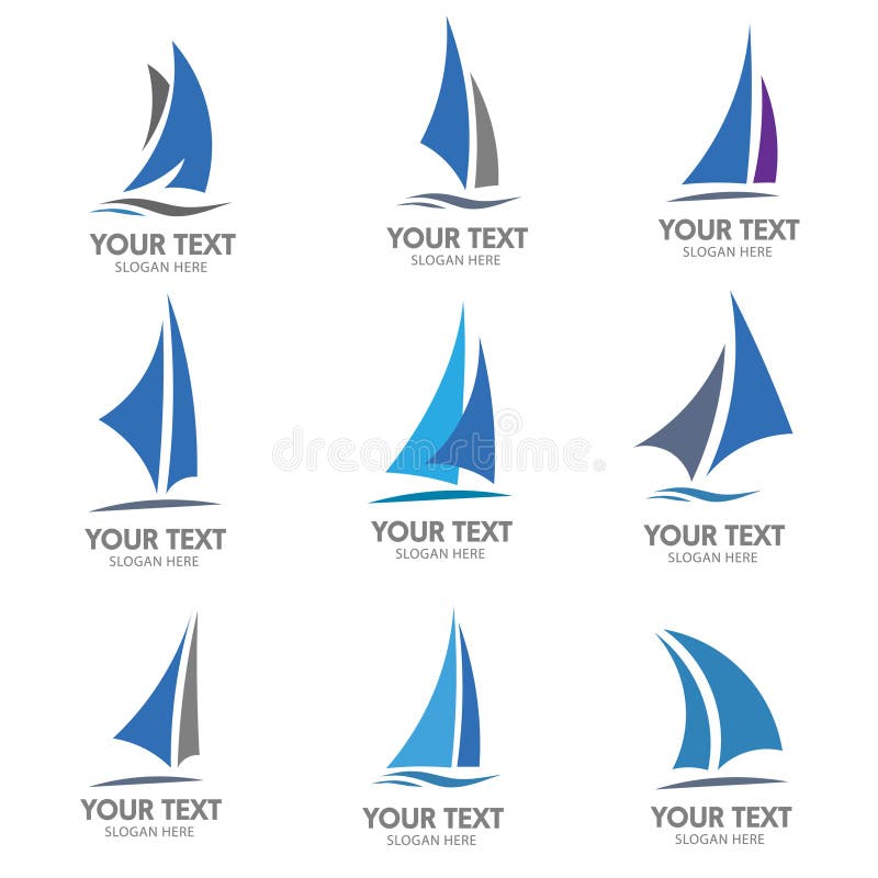 Segelbootlogovektor vektor abbildung