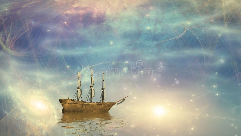 Segelschiffsegel unter den Sternen lizenzfreie abbildung Segelschiffsegel unter den Sternen lizenzfreie abbildung