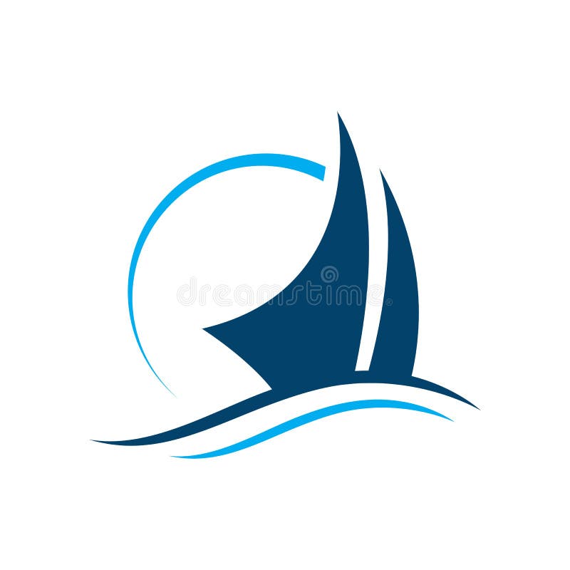 Segelyacht-Logo-Design-Vektor-Illustrationen vektor abbildung