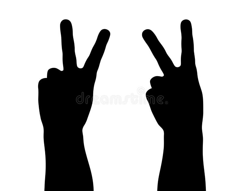 Seger gesthand 1 del silhouettes sportvektorn royaltyfri illustrationer