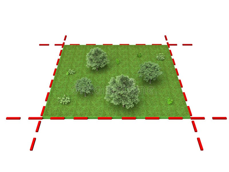 area boundaries fields piece plot segment share some trees