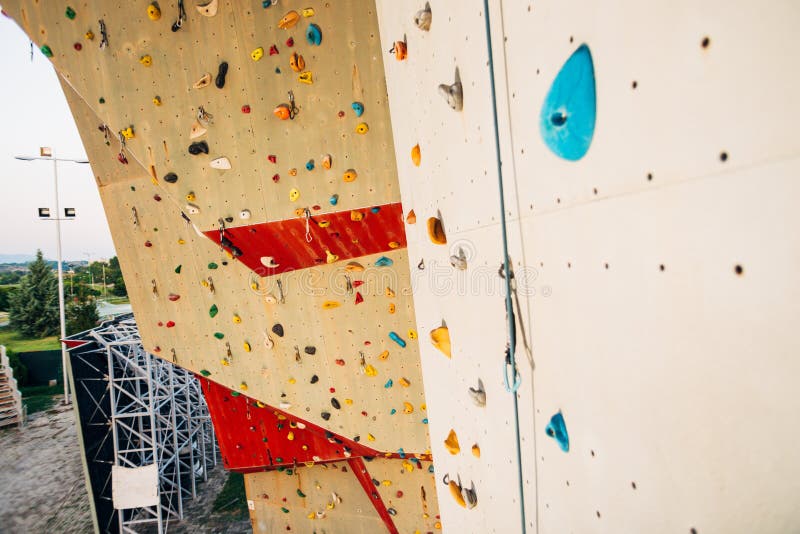 A Segment of a Climbing Wall with a Difficult Pattern Stock Photo ...