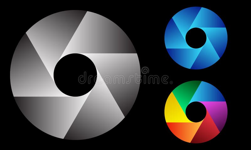 6 Segmente fliegen mit Steigung ein. metallisches Kreislogo oder -ikone Kunst lizenzfreie abbildung