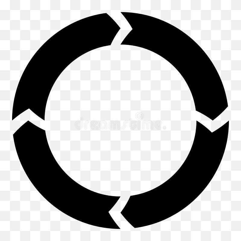 Segmented circle arrow. Circular arrow icon. Process, progres, r stock illustration