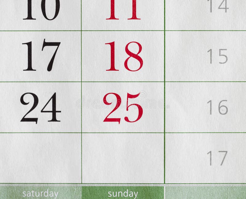 Segments of a calendar