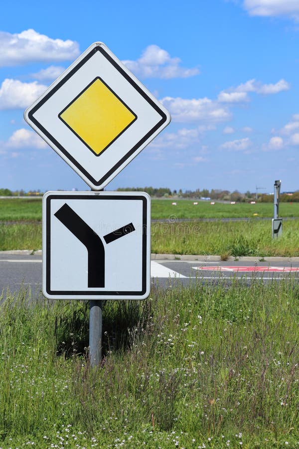 Small traffic sign used on the airport. Small traffic sign used on the airport
