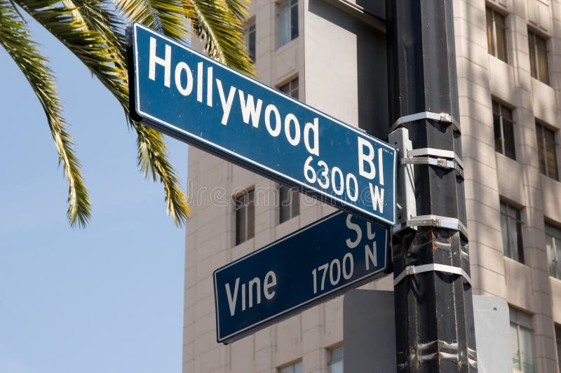 Segnale stradale della vite e di Hollywood