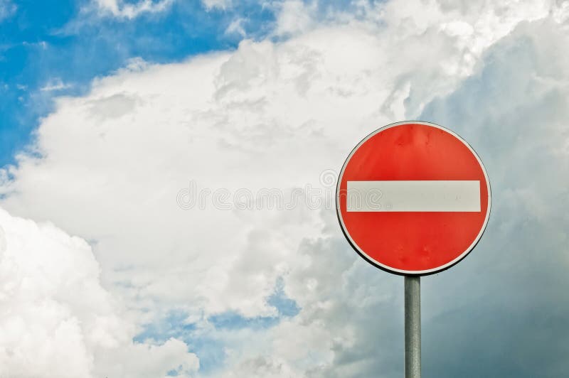 Forced directions road sign with cloudy sky background. Forced directions road sign with cloudy sky background