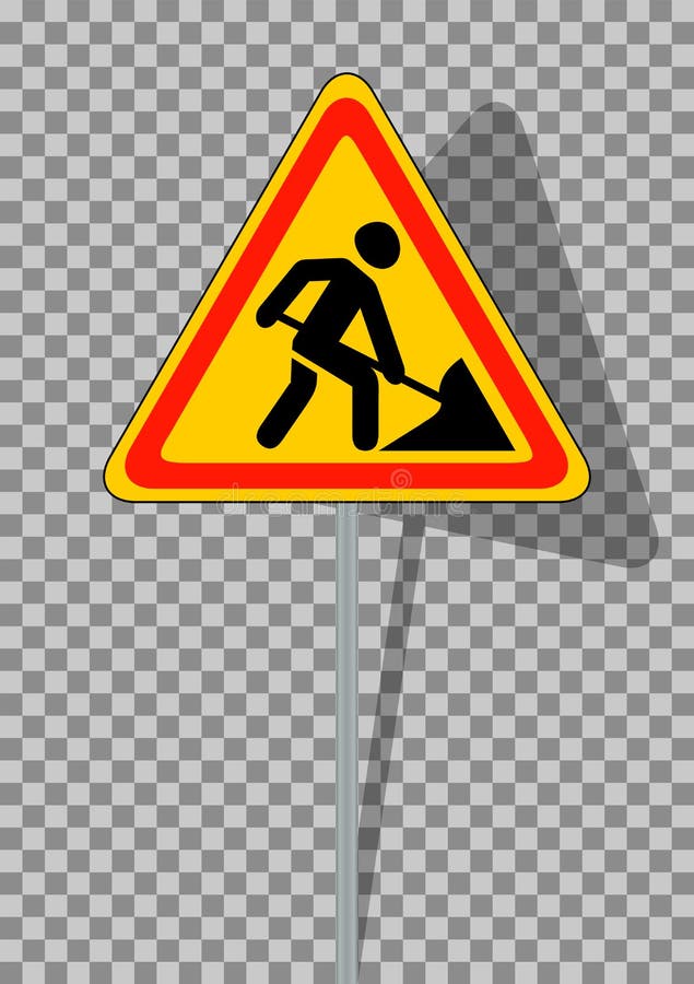 Segnali stradali Lavori stradali su fondo trasparente royalty illustrazione gratis Segnali stradali Lavori stradali su fondo trasparente royalty illustrazione gratis