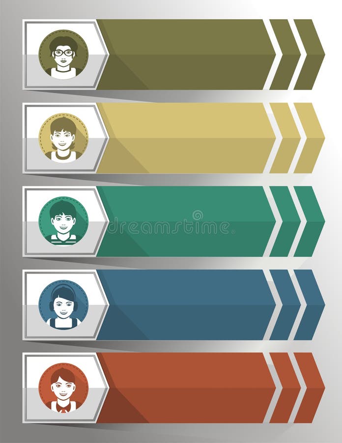 Segnalibri e freccia per testo che descrive la gente illustrazione vettoriale Segnalibri e freccia per testo che descrive la gente illustrazione vettoriale