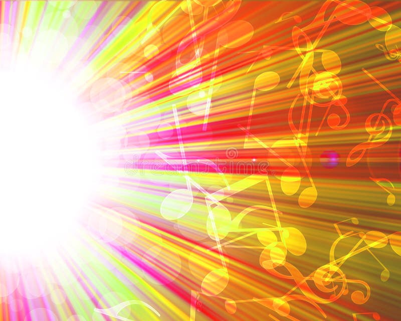 Segni musicali su un fondo variopinto illustrazione vettoriale Segni musicali su un fondo variopinto illustrazione vettoriale