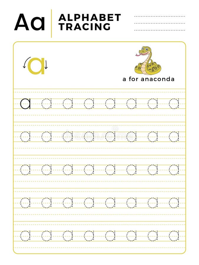 Segni un libro con lettere del tracciato dell'alfabeto con l'esempio ed il fumetto divertente del serpente dell'anaconda Foglio d royalty illustrazione gratis Segni un libro con lettere del tracciato dell'alfabeto con l'esempio ed il fumetto divertente del serpente dell'anaconda Foglio d royalty illustrazione gratis