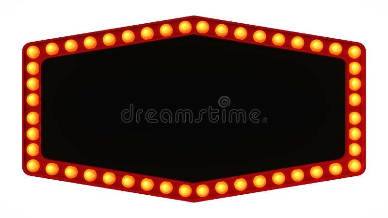 Segno del bordo della luce della tenda foranea retro su fondo bianco rappresentazione 3d royalty illustrazione gratis Segno del bordo della luce della tenda foranea retro su fondo bianco rappresentazione 3d royalty illustrazione gratis
