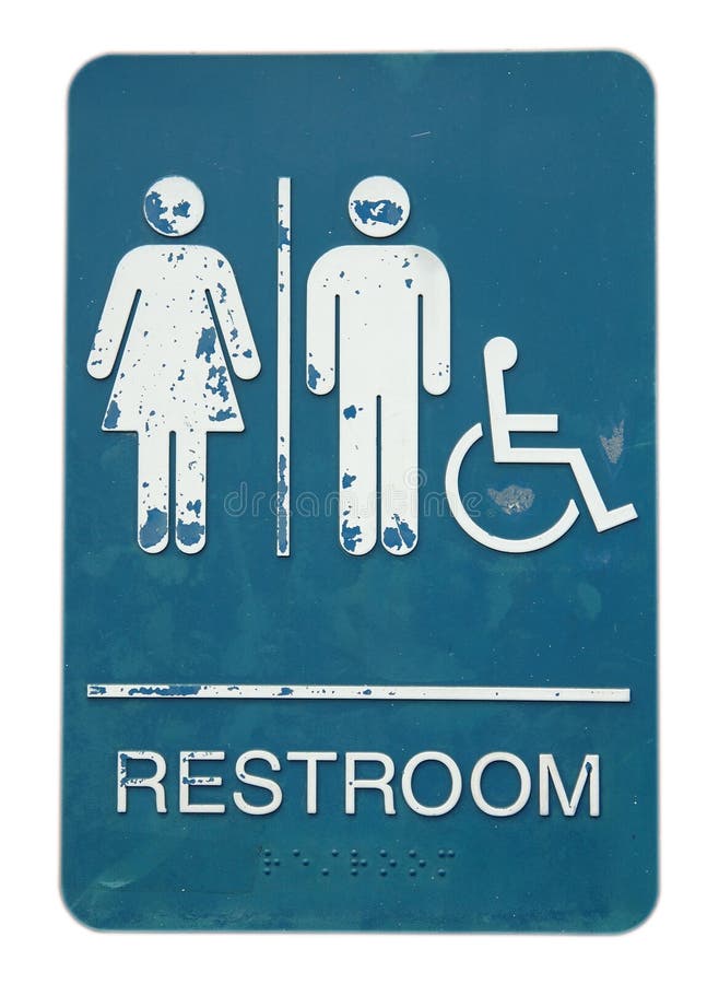 Restroom sign of unisex and disable, in isolated white background. Restroom sign of unisex and disable, in isolated white background