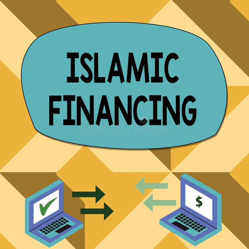 Text sign showing Islamic Financing. Business photo showcasing Banking activity and investment that complies with sharia Exchange Arrow Icons Between Two Laptop with Currency Sign and Check Icons. Text sign showing Islamic Financing. Business photo showcasing Banking activity and investment that complies with sharia Exchange Arrow Icons Between Two Laptop with Currency Sign and Check Icons