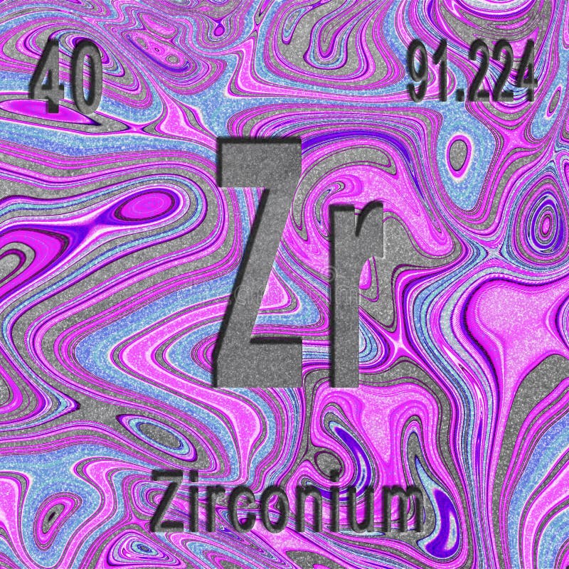 Segno dell'elemento chimico zirconio con numero atomico e peso atomico illustrazione vettoriale