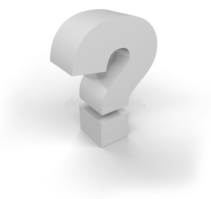 3d sign of question. White background. 3d sign of question. White background.