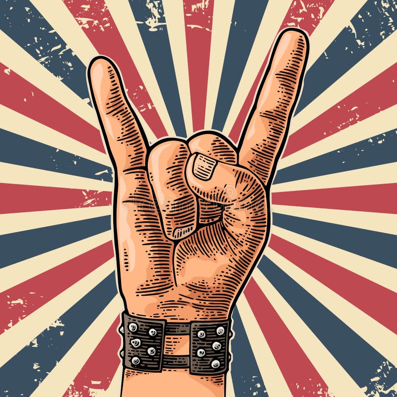 Segno della mano di rock-and-roll illustrazione vettoriale Segno della mano di rock-and-roll illustrazione vettoriale