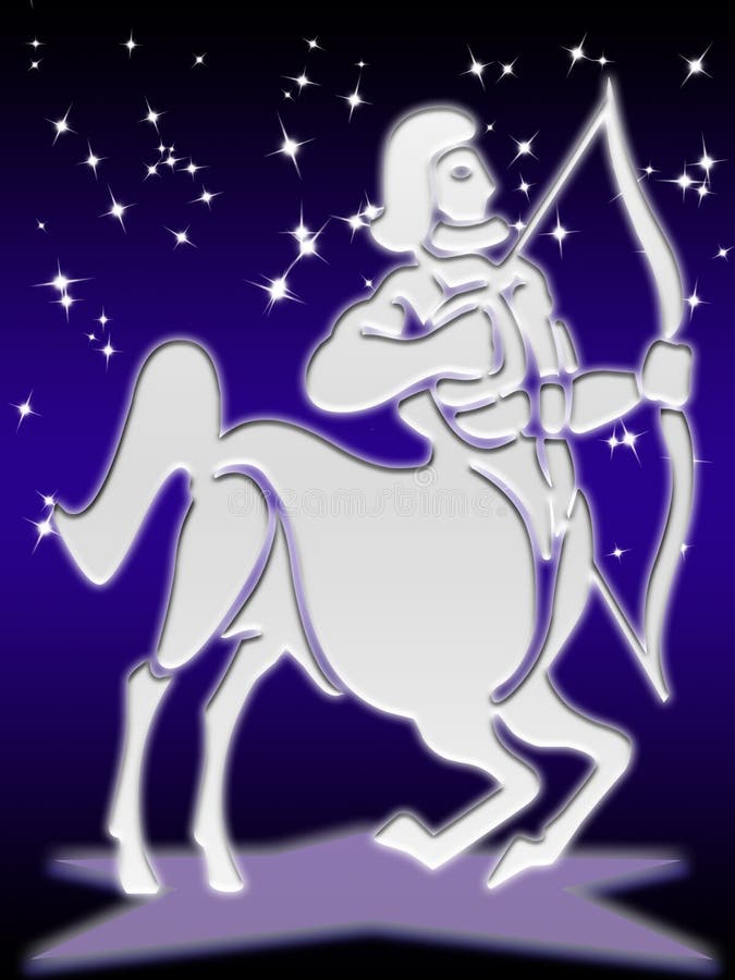 Sagittarius greeting card of zodiac sign. Sagittarius greeting card of zodiac sign