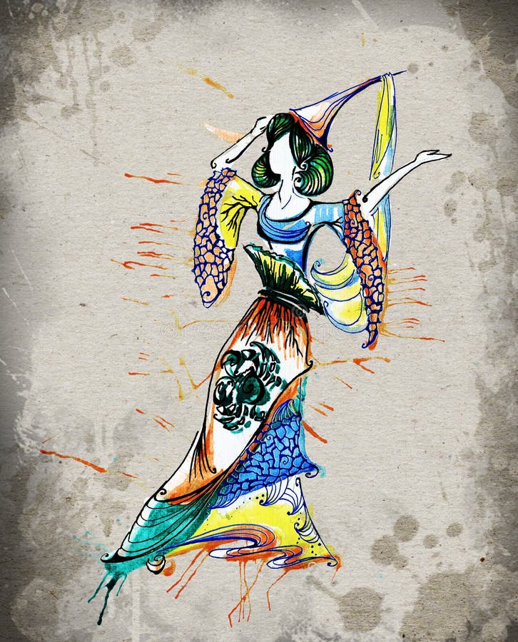 Segno dello zodiaco di Cancro come belle ragazze illustrazione di stock Segno dello zodiaco di Cancro come belle ragazze illustrazione di stock