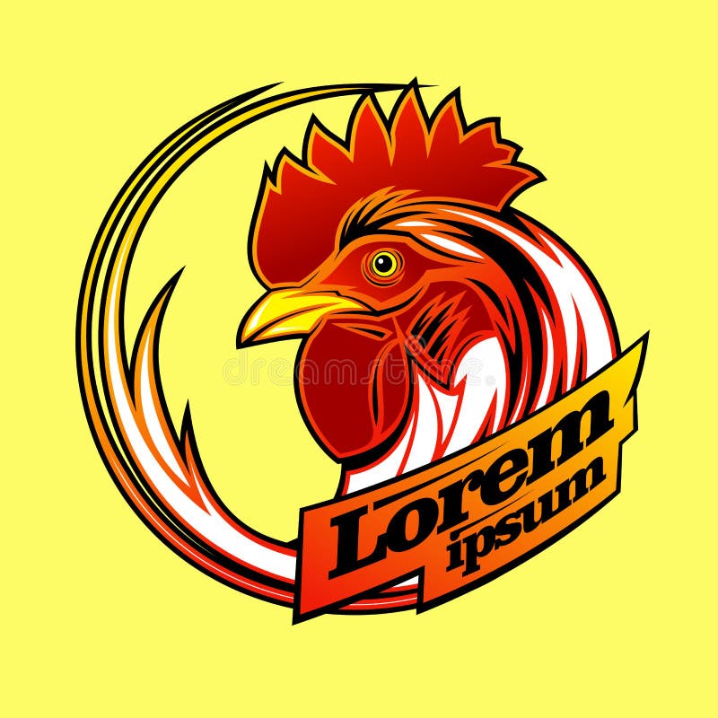 Segno di logo con il gallo illustrazione di stock Segno di logo con il gallo illustrazione di stock