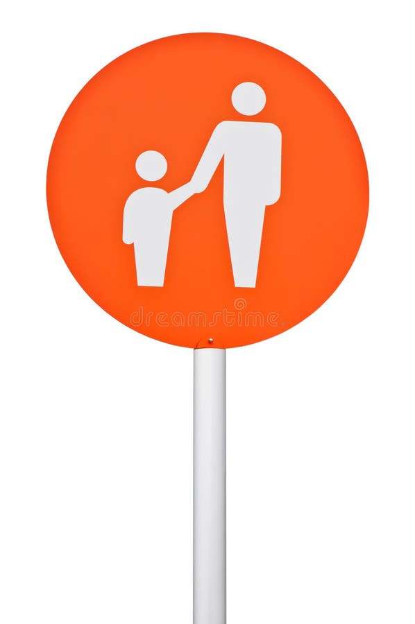 Segno di parcheggio del bambino e del genitore immagine stock