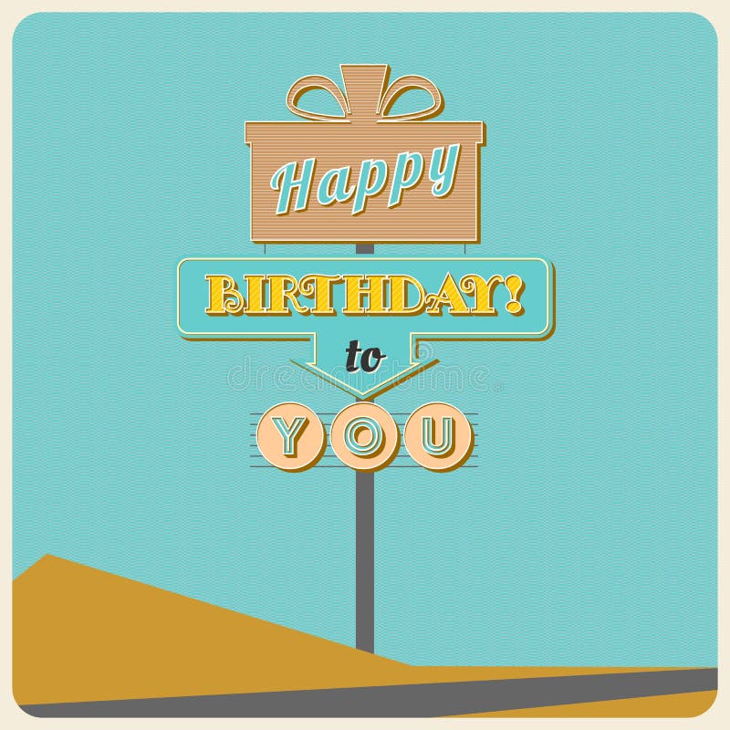 Segno di saluti di compleanno. illustrazione vettoriale Segno di saluti di compleanno. illustrazione vettoriale