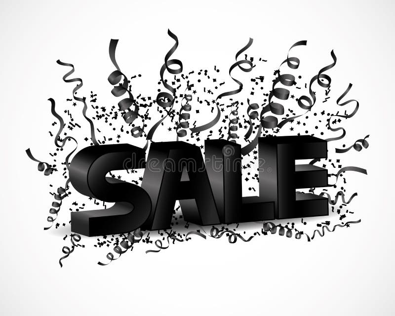 Segno di vendita con i nastri illustrazione di stock Segno di vendita con i nastri illustrazione di stock