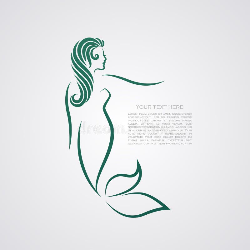 Mermaid hand drawn sign. EPS8 vector illustration. Mermaid hand drawn sign. EPS8 vector illustration