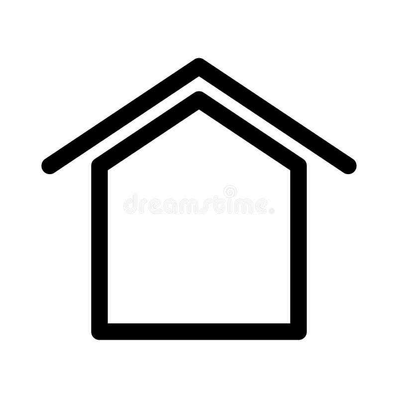 Segno domestico Simbolo della casa Elemento di progettazione moderna del profilo Icona piana nera semplice di vettore con gli ang illustrazione di stock Segno domestico Simbolo della casa Elemento di progettazione moderna del profilo Icona piana nera semplice di vettore con gli ang illustrazione di stock