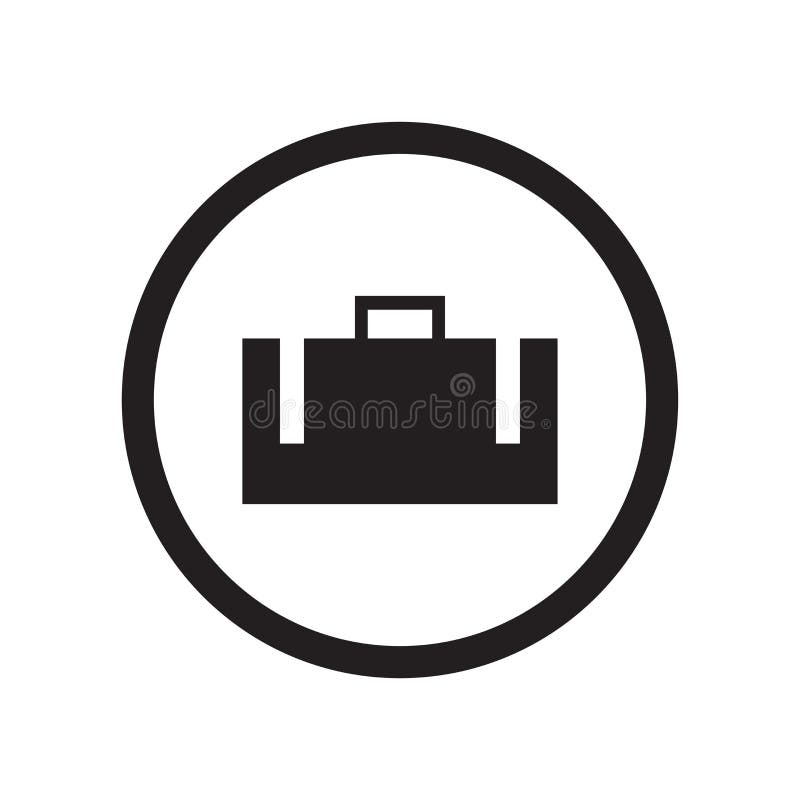 Segno e simbolo di vettore dell'icona del segno della valigia isolati su fondo bianco, concetto di logo del segno della valigia illustrazione di stock Segno e simbolo di vettore dell'icona del segno della valigia isolati su fondo bianco, concetto di logo del segno della valigia illustrazione di stock