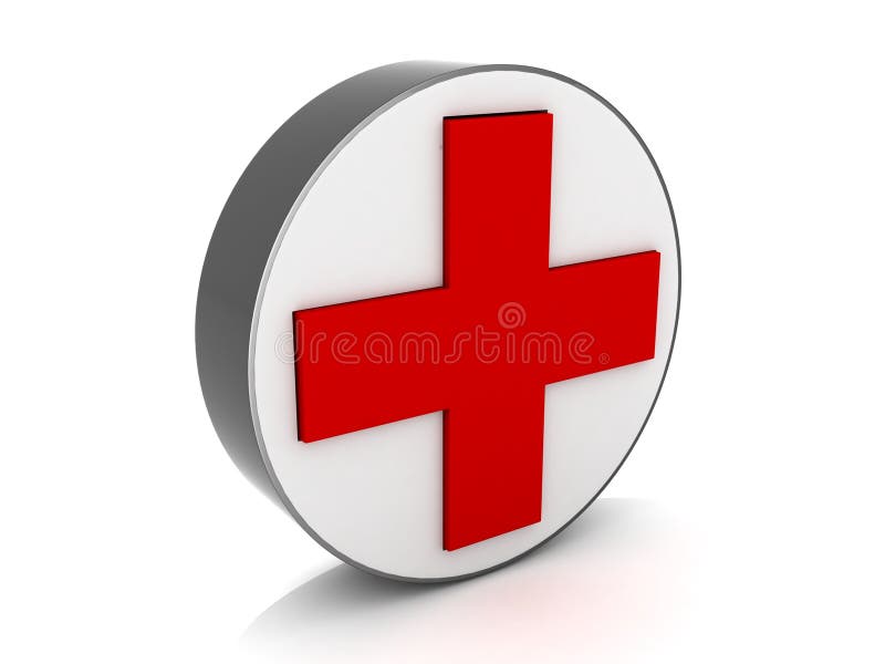 Isolated 3d medical red cross sign. Isolated 3d medical red cross sign