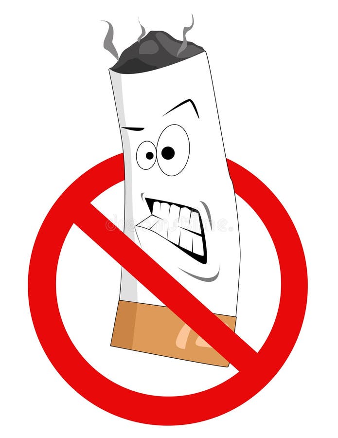 Cartoon no smoking sign vector. Cartoon no smoking sign vector