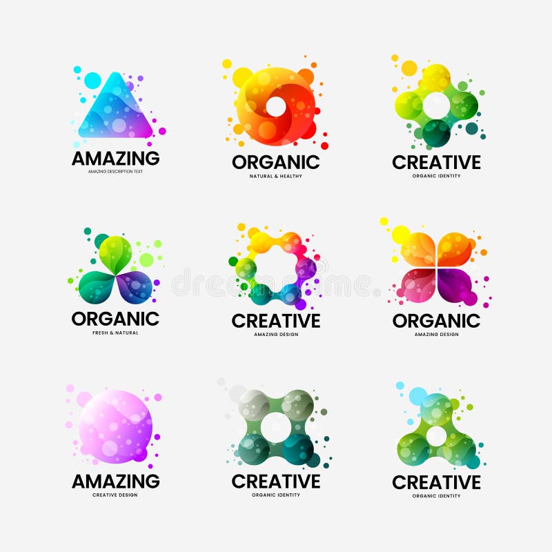 Segno organico astratto di logo di vettore Insieme multicolore dell'illustrazione dell'emblema del logotype Pacco variopinto di p illustrazione di stock Segno organico astratto di logo di vettore Insieme multicolore dell'illustrazione dell'emblema del logotype Pacco variopinto di p illustrazione di stock