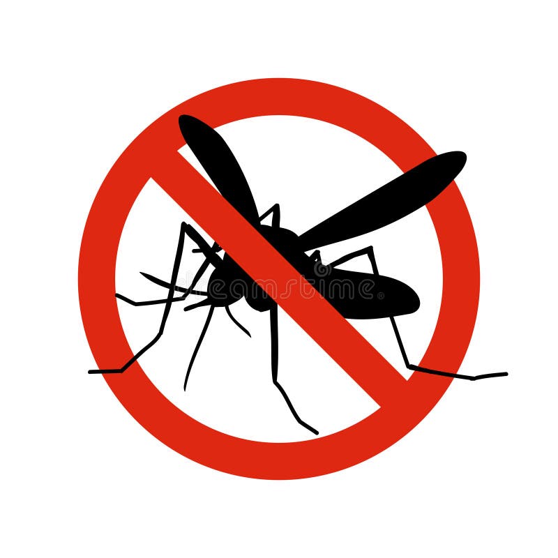 Segno proibito avvertimento della zanzara Anti zanzare, simbolo di vettore di controllo degli insetti