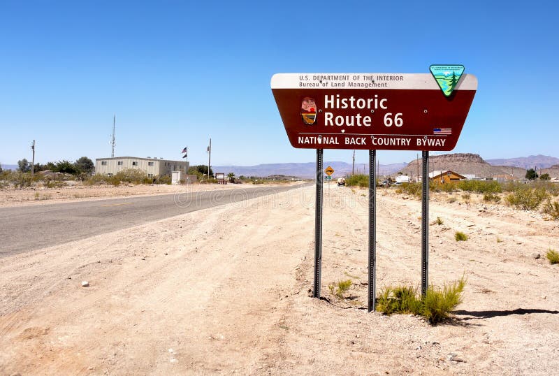 Segno storico di Route 66, strada principale 66, Stati Uniti degli Stati Uniti