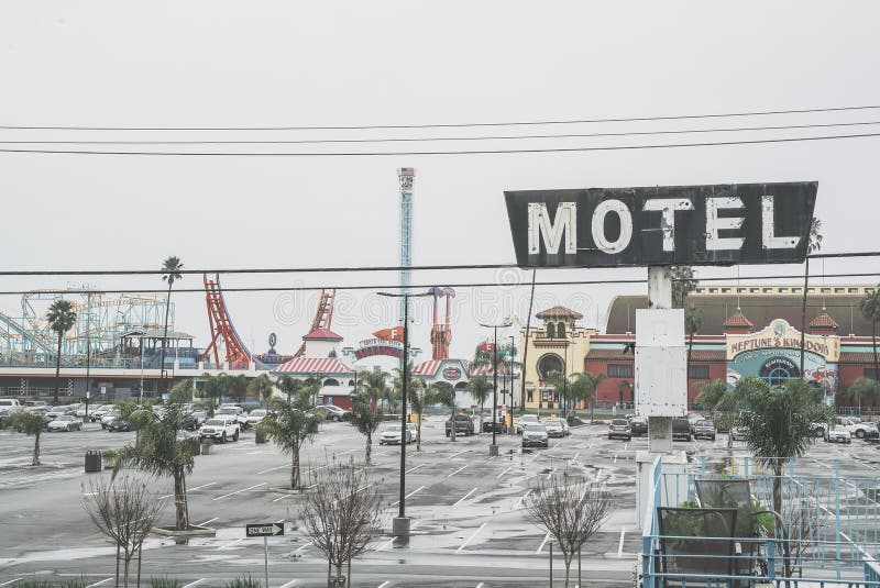 Roadside motel sign USA Santa Cruz California. Roadside motel sign USA Santa Cruz California