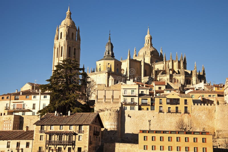 Segovia vista - afternoon view of the old city. Segovia vista - afternoon view of the old city