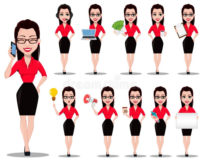 Segretaria sexy Bello assistente dell'ufficio royalty illustrazione gratis