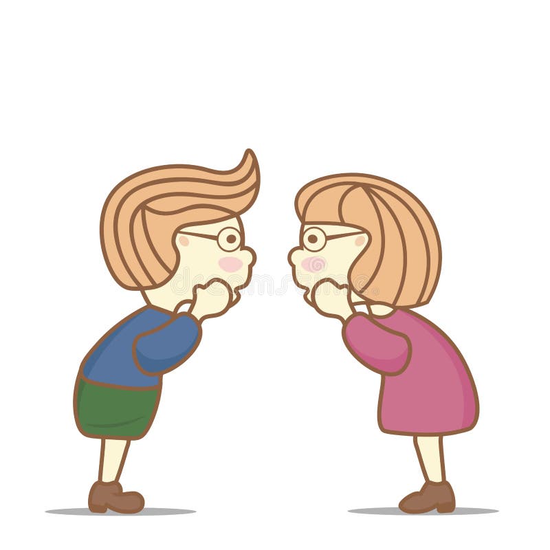 Segreti e gossip divertenti dei bambini illustrazione vettoriale Segreti e gossip divertenti dei bambini illustrazione vettoriale