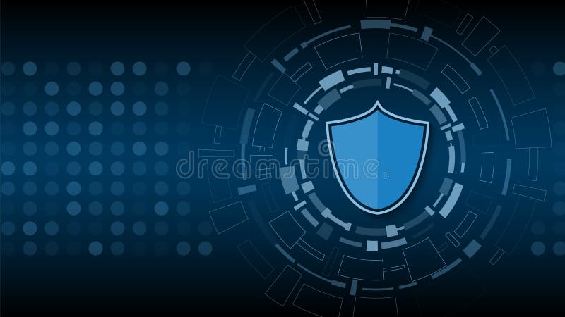 Segurança da tecnologia do Cyber, projeto do fundo da proteção da rede, ilustração stock Segurança da tecnologia do Cyber, projeto do fundo da proteção da rede, ilustração stock